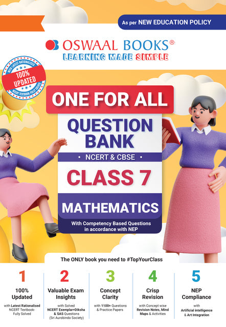 One For All Question Bank NCERT & CBSE for Class 7 Mathematics by Oswaal Books