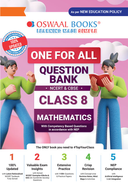 One For All Question Bank NCERT & CBSE for Class 8 Mathematics by Oswaal Books