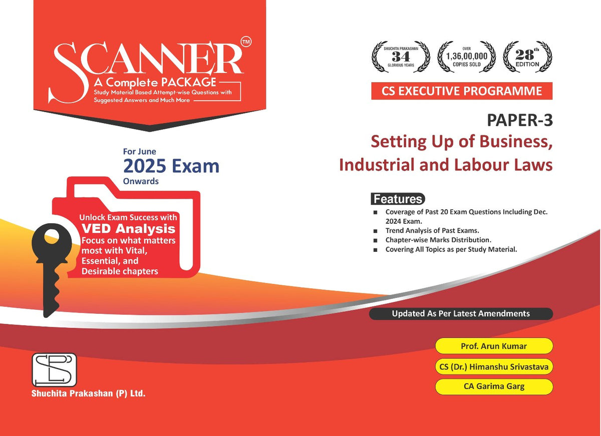 Shuchita Scanner CS Executive Paper-3 Setting Up of Business Industrial and Labour Laws Green Edition