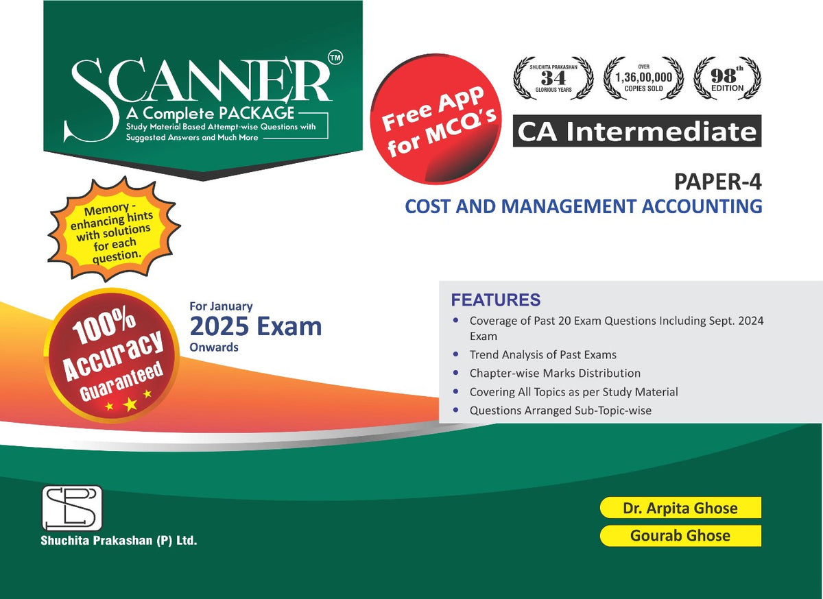 Scanner CA Inter (2023 Syllabus) Paper-4 Cost and Management Accounting Green Edition.