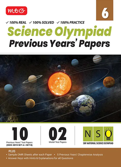 NSO Class-6 Olympiad 10 Previous Years Papers (2023-2019 Set A and B) Science book by MTG Learning