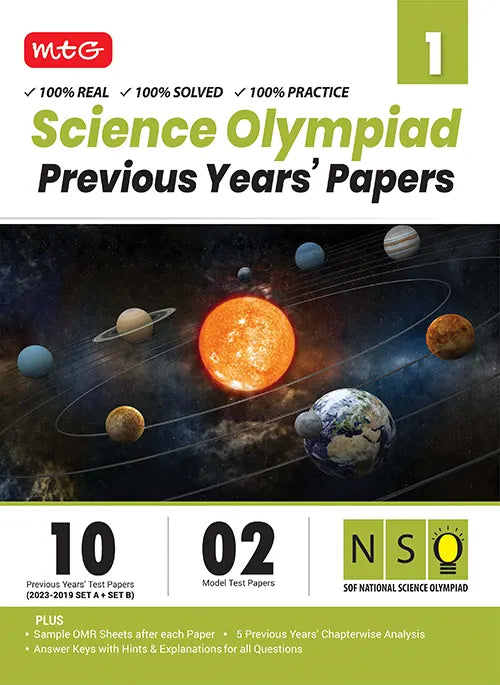 NSO Class-1 Olympiad 10 Previous Years Papers (2023-2019 Set A and B) Science book by MTG Learning