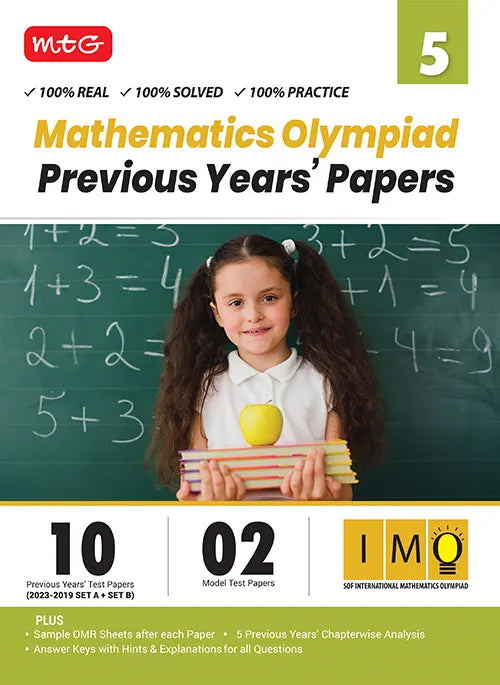 IMO Class-5 Olympiad 10 Previous Years Papers (2023-2019 Set A and B) Mathematics book by MTG Learning
