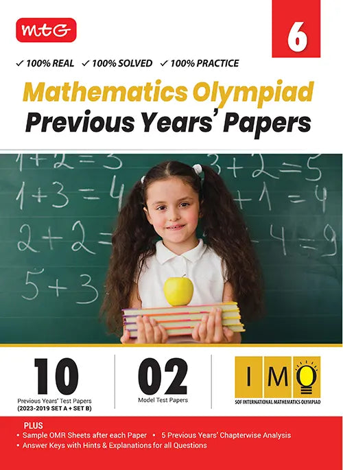 IMO Class-6 Olympiad 10 Previous Years Papers (2023-2019 Set A and B) Mathematics book by MTG Learning