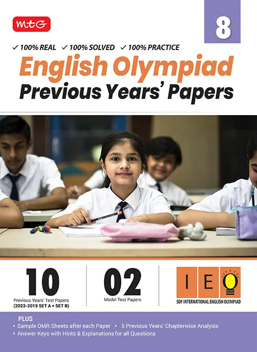 IEO Class-8 Olympiad 10 Previous Years Papers (2023-2019 Set A and B) English book by Mtg Learning