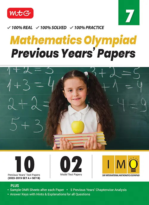 IMO Class-7 Olympiad 10 Previous Years Papers (2023-2019 Set A and B) Mathematics book by MTG Learning