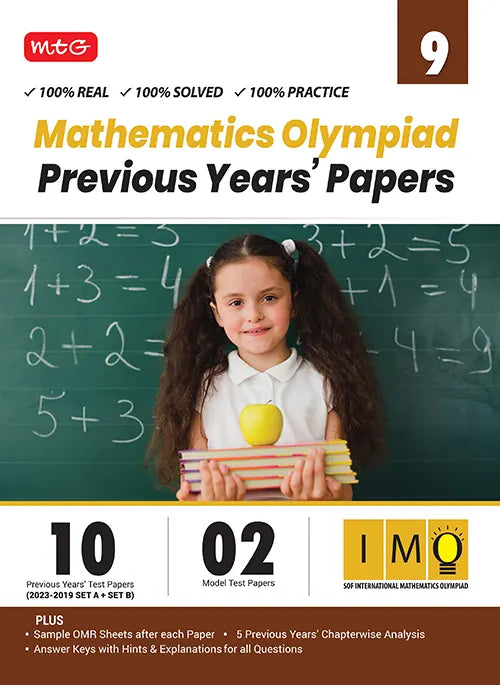 IMO Class-8 Olympiad 10 Previous Years Papers (2023-2019 Set A and B) Mathematics book by MTG Learning