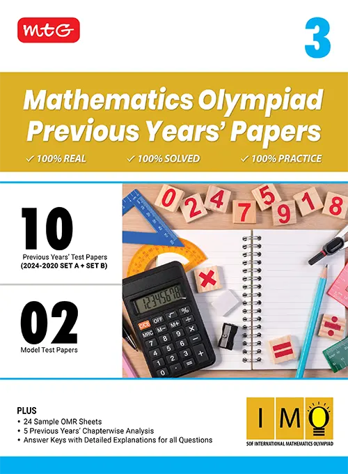 IMO Class-3 Olympiad 10 Previous Years Papers (2024-2020 Set A and B) Mathematics book by MTG Learning