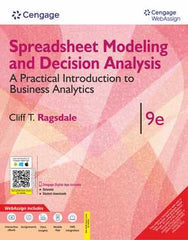 Spreadsheet Modeling and Decision Analysis with WebAssign (9E) Book by Cengage