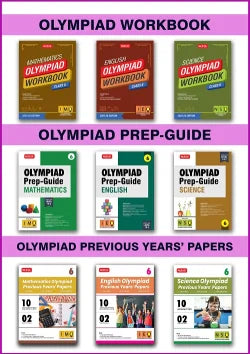 IMO-NSO-IEO Class-6 Olympiad Workbook, Prep-Guide and Previous Years Papers (PYQs) For 2025-26 Exam (Set of 9 Books) by MTG Learning