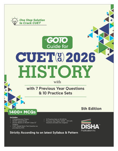 Disha GoTo Guide for CUET (UG) 2026 History with 7 Previous Year Questions & 10 Practice Sets