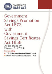 Government Savings Promotion Act 1873 with Government Savings Certificates Act 1959 book by Taxmann