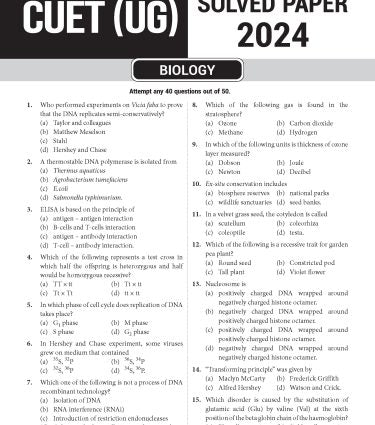 NTA CUET (UG) Chapter wise Question Bank Biology By MTG Learning