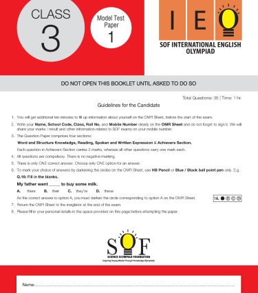 IEO Class-3 Olympiad Previous Years Papers (PYP - Set A and B) English Book by MTG Learning