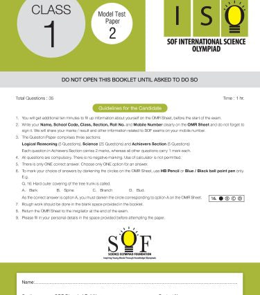 NSO Class-1 Olympiad Previous Years Papers (PYP - Set A and B) Science Book by MTG Learning