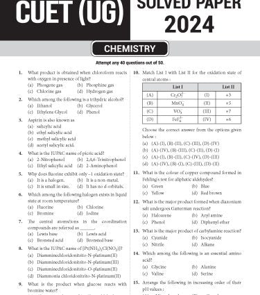 NTA CUET (UG) Chapter wise Question Bank Chemistry By MTG Learning