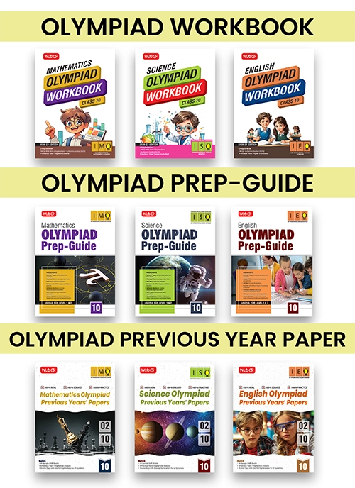 Class-10 (IMO-ISO-IEO) Olympiad Workbook, Prep-Guide and Previous Years Papers (PYQs) - Set of 9 Books By MTG Learning