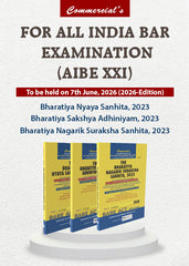 Commercial's AIBE Combo Pack: Bharatiya Nyaya Sanhita, 2023, Bharatiya Nagarik Suraksha Sanhita, 2023 & Bharatiya Sakshya Adhiniyam, 2023