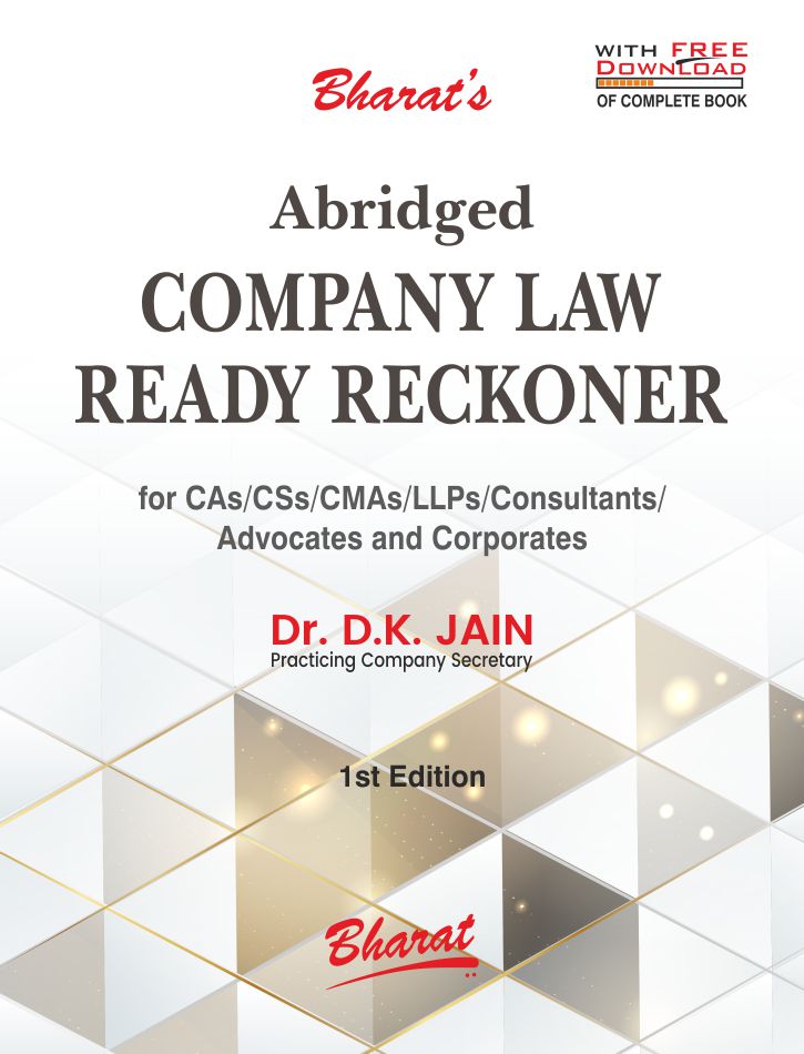 Bharat's Abridged Company Law Ready Reckoner Book by Dr D.K. Jain