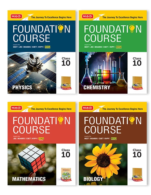 Foundation Course Class 10 - Physics, Chemistry, Mathematics and Biology (Set of 4 Books) By MTG Learning