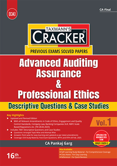 Taxmann's CA Final Revision Combo Audit (Class Notes + Cracker + Referencer - Set of 3 Books) By CA Pankaj Garg