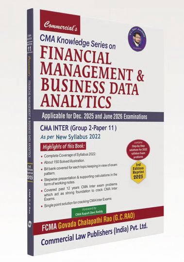Commercial CMA Knowledge Series On Financial Management and Business Data Analytics Book for CMA Inter by FCMA GC Rao