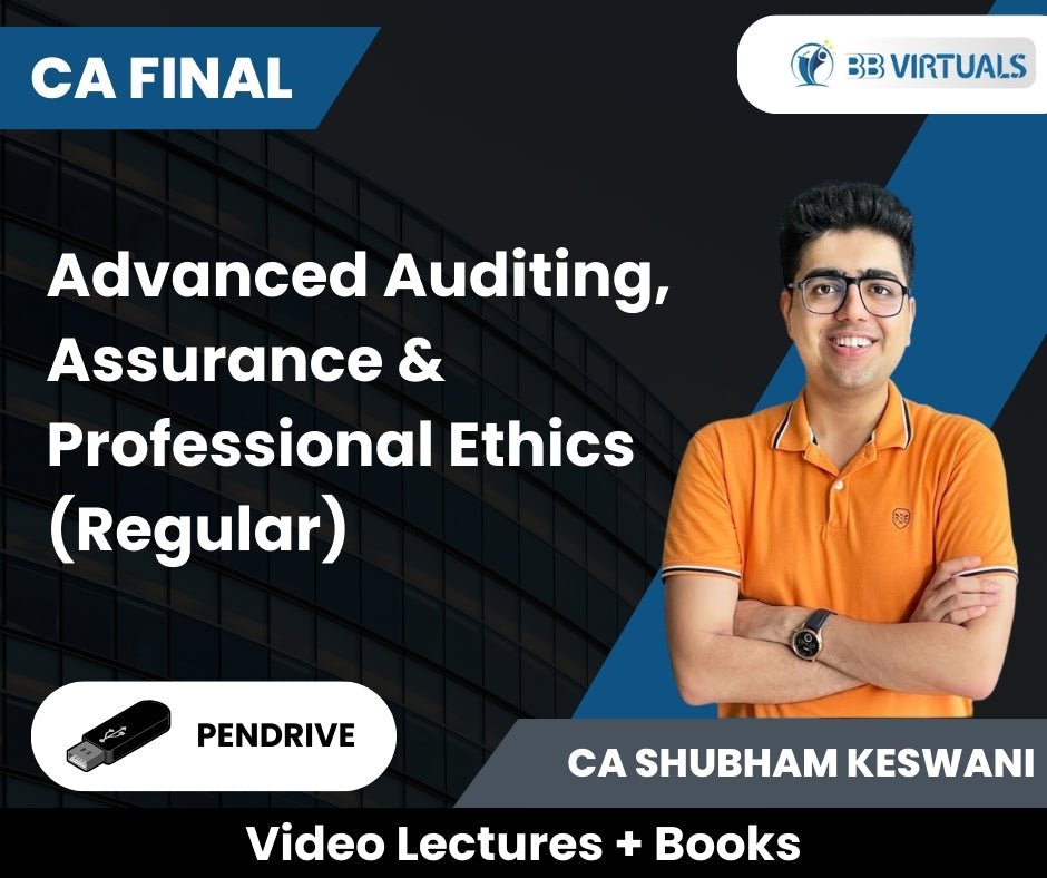 CA Final Advanced Auditing, Assurance & Professional Ethics (Regular) Video Lectures by CA Shubham Keswani (Pendrive).