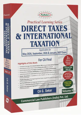 Commercial's Padhuka's (Practical Learning Series) Direct Tax & International Taxation Book for CA Final by CA G Sekar