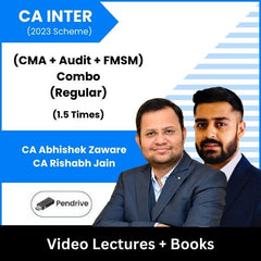 CA Inter (2023 Scheme) (CMA + Audit + FMSM) Combo (Regular) Video Lectures by CA Abhishek Zaware, CA Rishabh Jain (Pendrive, 1.5 Times)