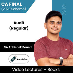 CA Final (2023 Scheme) Audit (Regular) Video Lectures by CA Abhishek Bansal (Pendrive + Books)