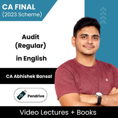 CA Final (2023 Scheme) Audit (Regular) Video Lectures in English by CA Abhishek Bansal (Pendrive + Books)