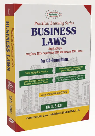 Commercial's Padhuka's (Practical Learning Series) Business Laws Book for CA Foundation by CA G Sekar