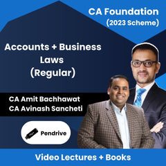 CA Foundation (2023 Scheme) (Accounts + Business Laws) (Regular) Video Lectures by CA Amit Bachhawat, CA Avinash Sancheti (Pendrive)