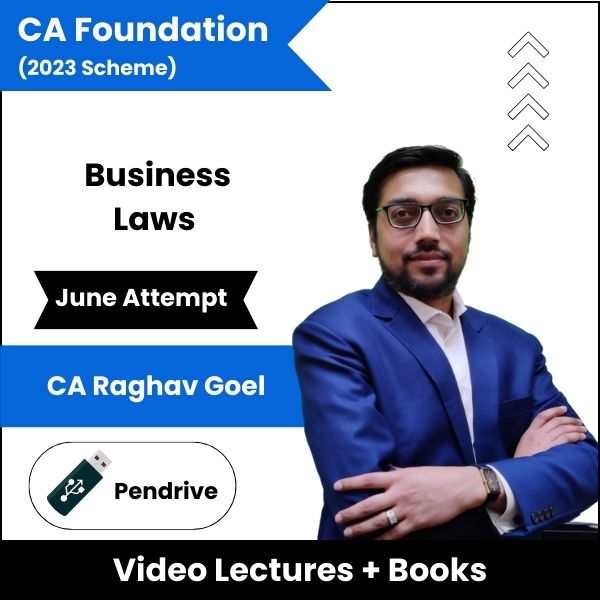 CA Foundation (2023 Scheme) Business Laws Video Lectures by CA Raghav Goel June Attempt (Pendrive)