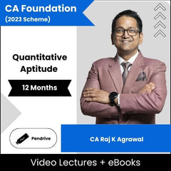 CA Foundation (2023 Scheme) Quantitative Aptitude Video Lectures By CA Raj K Agrawal (Pendrive + eBooks, 12 Months)