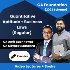 CA Foundation (2023 Scheme) (Quantitative Aptitude + Business Laws) (Regular) Video Lectures by CA Amit Bachhawat, CA Navneet Mundhra (Pendrive)