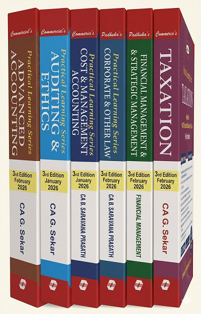 Commercial's Padhuka's (Practical Learning Series) (Paper 1 to 6) Combo Books for CA Inter by CA G. Sekar and CA B. Saravana Prasath