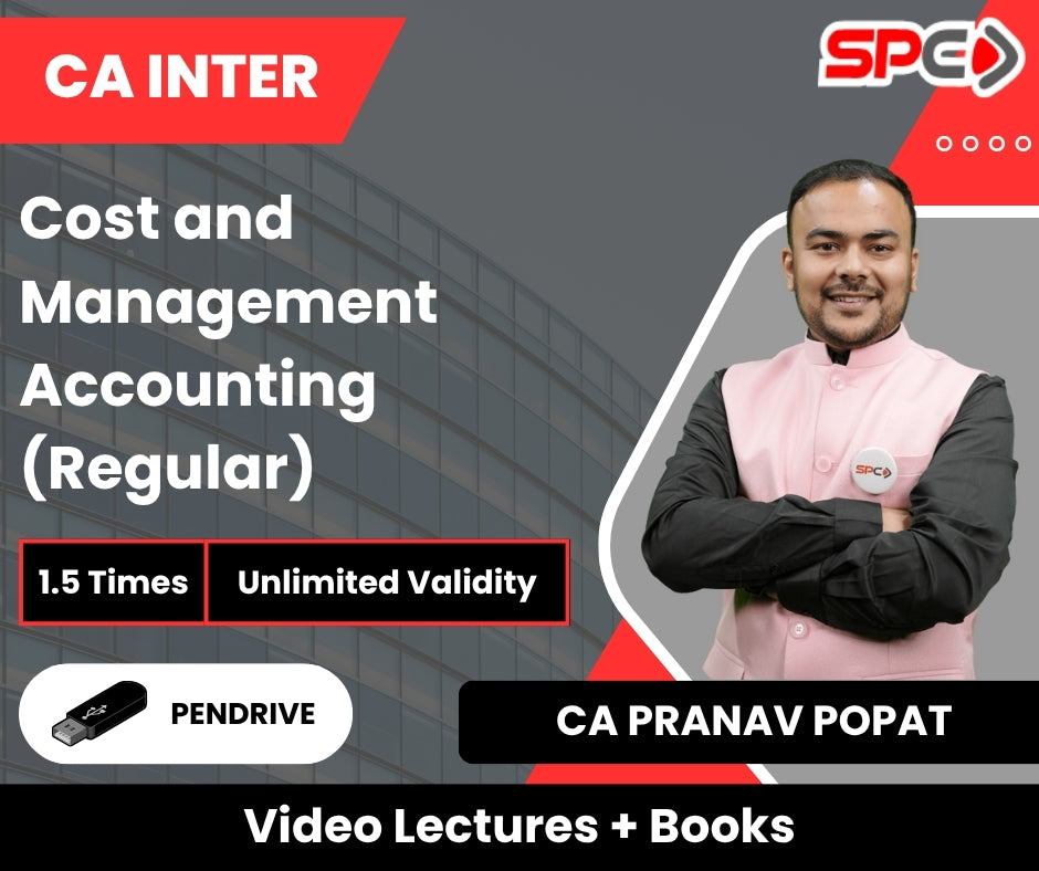 CA Inter Cost and Management Accounting (Regular) Video Lectures by CA Pranav Popat (Pendrive, Unlimited Validity, 1.5 Times)