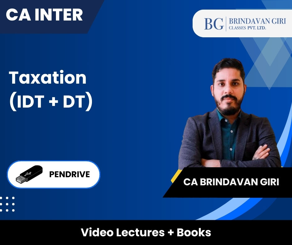 CA Inter Taxation (IDT + DT) Video Lectures by CA Brindavan Giri (Pendrive)