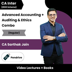 CA Inter (2023 Scheme) (Advanced Accounting + Auditing & Ethics) Combo (Regular) Video Lectures by CA Sarthak Jain (Pen Drive)