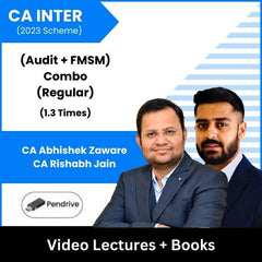 CA Inter (2023 Scheme) (Audit + FMSM) Combo (Regular) Video Lectures by CA Abhishek Zaware, CA Rishabh Jain (Pendrive, 1.3 Times)