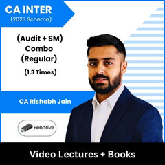 CA Inter (2023 Scheme) (Audit + SM) Combo (Regular) Video Lectures by CA Rishabh Jain (Pendrive, 1.3 Times)