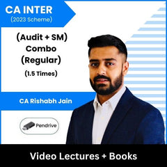 CA Inter (2023 Scheme) (Audit + SM) Combo (Regular) Video Lectures by CA Rishabh Jain (Pendrive, 1.5 Times)