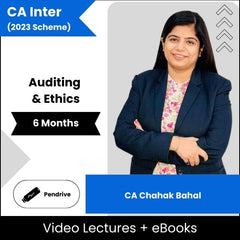 CA Inter (2023 Scheme) Auditing & Ethics Video Lectures By CA Chahak Bahal (Pendrive + eBooks, 6 Months)