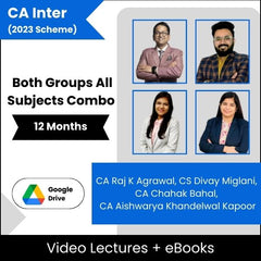 CA Inter (2023 Scheme) Both Groups All Subjects Combo Video Lectures By CA Raj K Agrawal, CS Divay Miglani, CA Chahak Bahal, CA Aishwarya Khandelwal Kapoor (Download + eBooks, 12 Months)