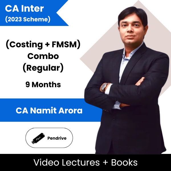 CA Inter (2023 Scheme) (Costing + FMSM) Combo (Regular) Video Lectures By CA Namit Arora (Pendrive, 9 Months)