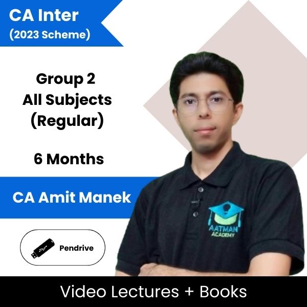 CA Inter (2023 Scheme) Group 2 All Subjects (Regular) Video Lectures By CA Amit Manek (Pen Drive, 6 Months)