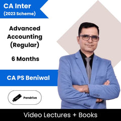 CA Inter (2023 Scheme) Advanced Accounting (Regular) Video Lectures by CA PS Beniwal (Pendrive, 6 Months)