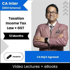 CA Inter Taxation (Income Tax Law + GST) Video Lectures By CA Raj K Agrawal (Pendrive + eBooks, 12 Months)