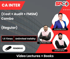 CA Inter (Cost + Audit + FMSM) Combo (Regular) Video Lectures by CA Pranav Popat, CA Kapil Goyal, CA Swapnil Patni (Pendrive, Unlimited Validity, 1.5 Times)